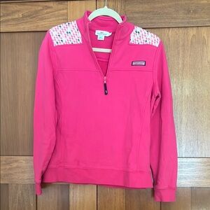 Pink Vineyard Vines Quarter-Zip Pullover